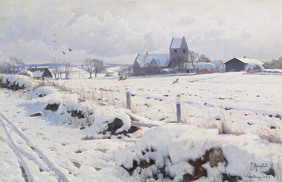 Peder (Peder Mørk Mønsted) Mönsted - Winterlandschaft (Holmstrup)