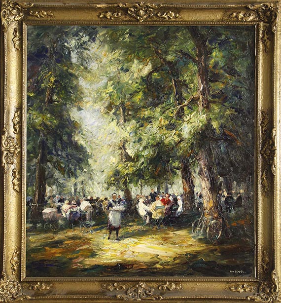 Otto Pippel - Münchner Wirtsgarten - Rahmenbild