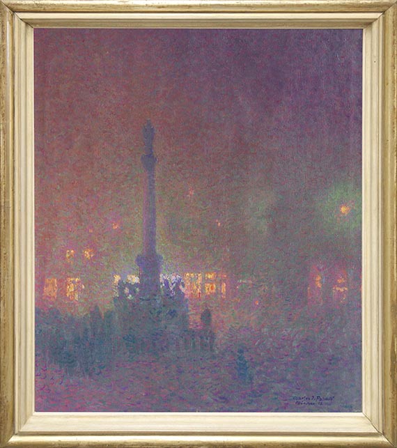 Charles Johann Palmié - München bei Nacht - Marienplatz - Rahmenbild