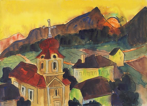 Karl Schmidt-Rottluff - Gebirgsdorf mit Kirche