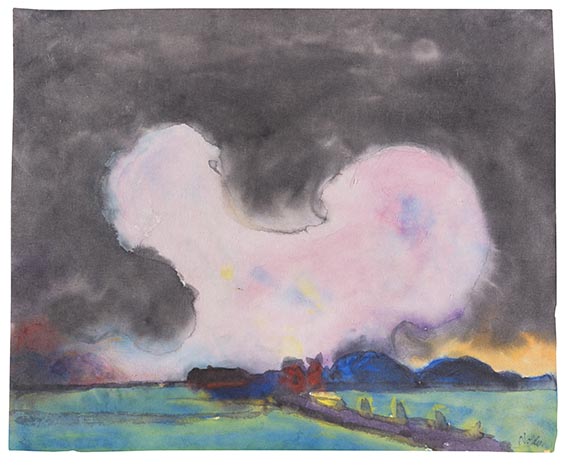 Emil Nolde - Rosa Wolke über der Marsch