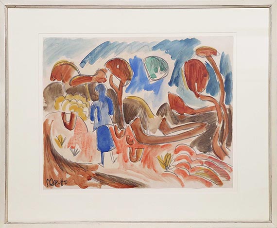 Karl Schmidt-Rottluff - Mädchen in der Heide - Rahmenbild