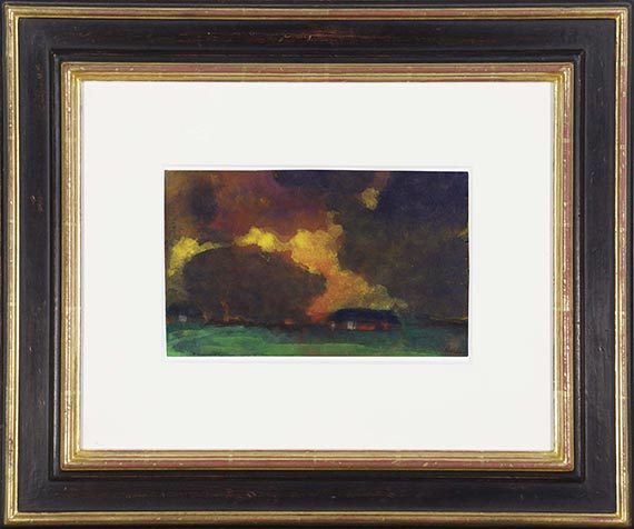 Emil Nolde - Marschlandschaft und Bauernhof unter hohem Himmel, Seebüll - Rahmenbild