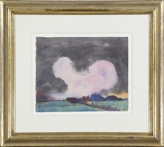 Emil Nolde - Rosa Wolke über der Marsch - Rahmenbild