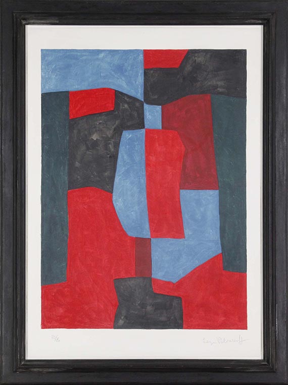 Serge Poliakoff - Composition rouge, verte et bleue - Rahmenbild