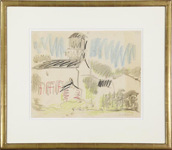 Erich Heckel - Haus mit Turm - Rahmenbild