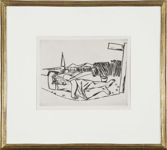 Max Beckmann - Schlafendes Mädchen im Kornfeld - Rahmenbild