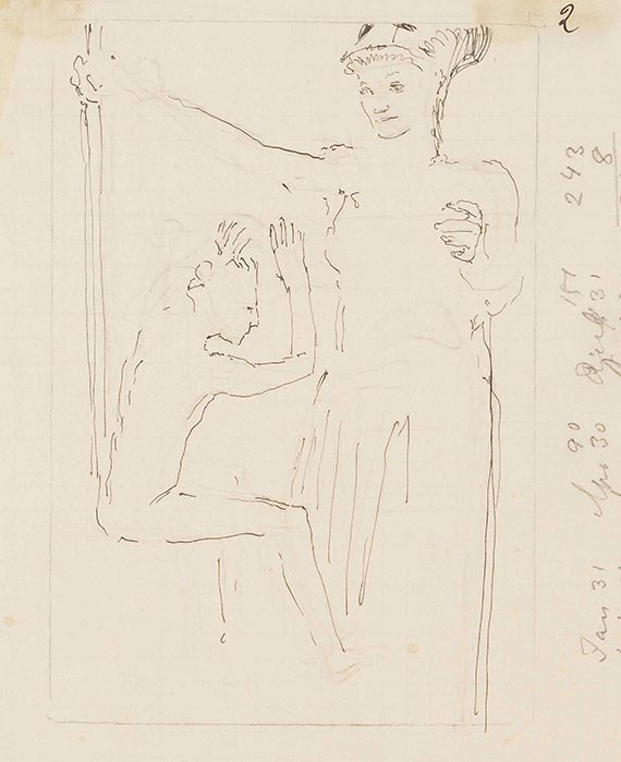 Max Klinger - Entwurfszeichnungen (6 Bll.) - Weitere Abbildung