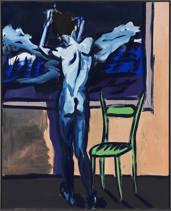 Rainer Fetting - Rückenakt (Ausblick) - Rahmenbild