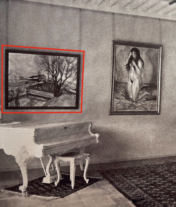 Abbildung zu: Edvard Munchs „Das rote Haus“ in der Sammlung Max Glaeser, Kaiserslautern-Eselsfürth, um 1930.