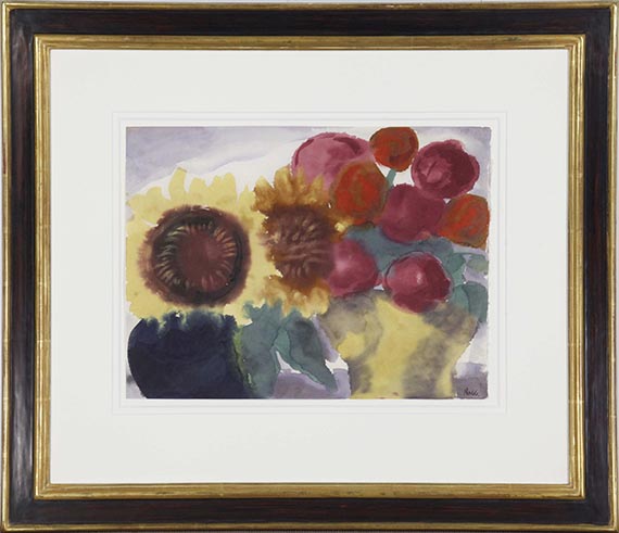 Emil Nolde - Sonnenblumen mit Pfingstrosen - Rahmenbild