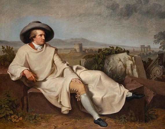 Abbildung zu: Johann Heinrich Wilhelm Tischbein, Goethe in der römischen Campagna, 1787, Öl auf Leinwand, Städel Museum, Frankfurt am Main