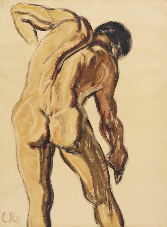 Christian Rohlfs - Männlicher Rückenakt