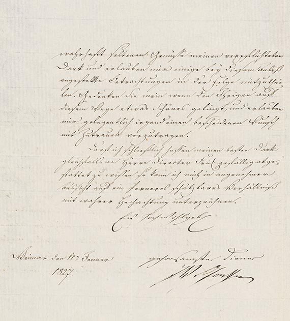 Johann Wolfgang von Goethe - G 30: Brief von Schreiberhand an P. C. W. Beuth.  2 S. Mit Kuvert (G 69)