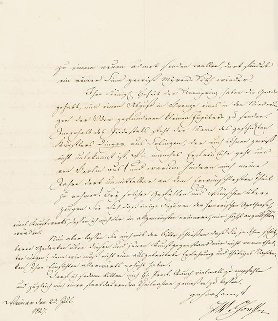 Johann Wolfgang von Goethe - G 31: Brief von Schreiberhand an P. C. W. Beuth.  4 S. Mit Kuvert (G 68)