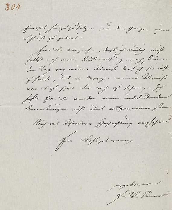 Friedrich Wilhelm Riemer - A 4: Brief an Eichstädt, 2 S.