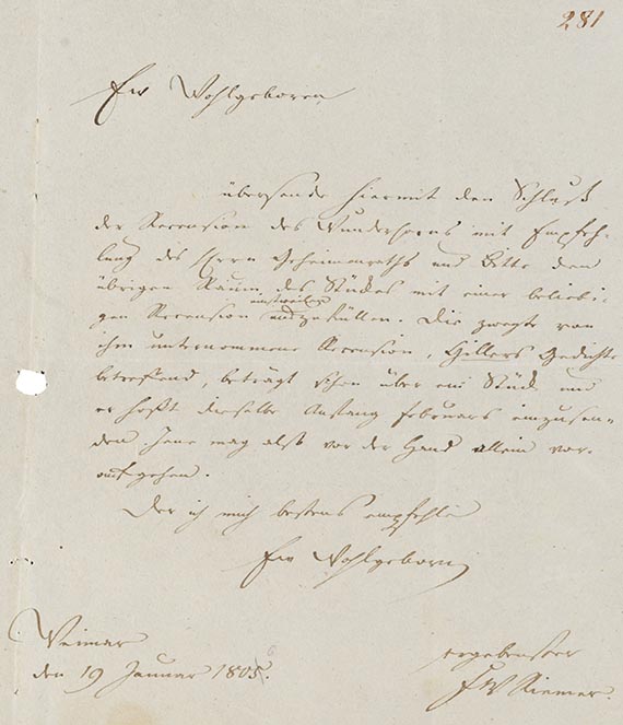 Friedrich Wilhelm Riemer - A 5: Brief an Eichstädt, 1 S.