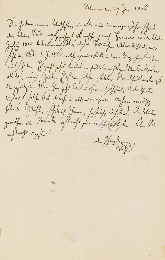 Christian August Vulpius - A 8: Brief, 1 S.