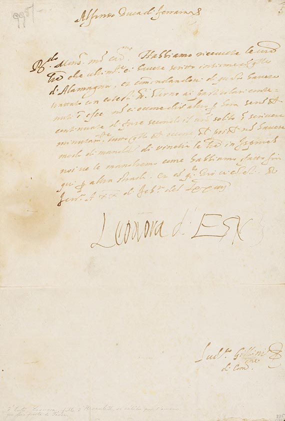 Eleonora de Este - A 28: Brief an Monsignore Ariosti