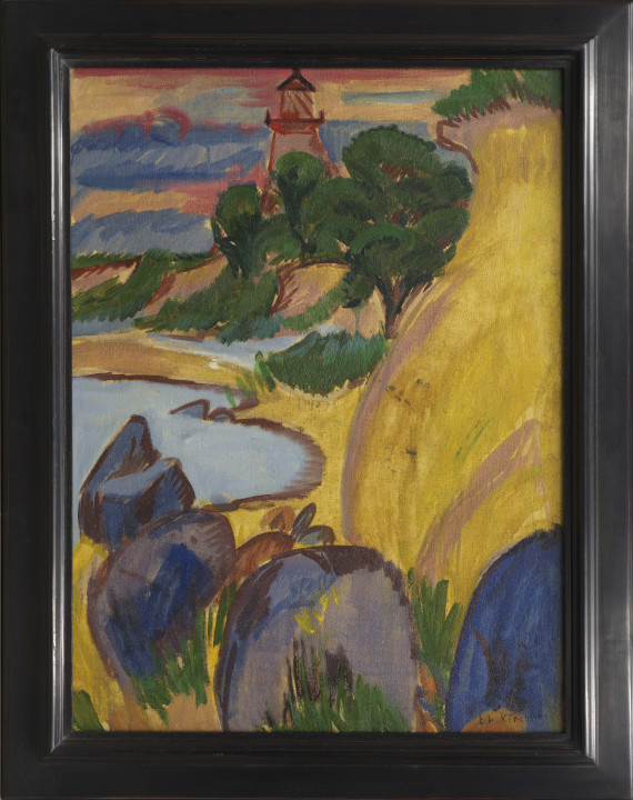 Ernst Ludwig Kirchner - Leuchtturm hinter Bucht - Rahmenbild