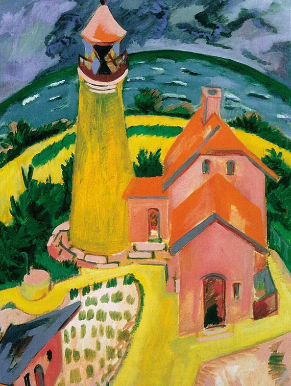 Abbildung zu: Ernst Ludwig Kirchner, Leuchtturm Staberhuk, Fehmarn, 1912, Öl auf Leinwand, Carnegie Museum of Art, Pittsburgh.
