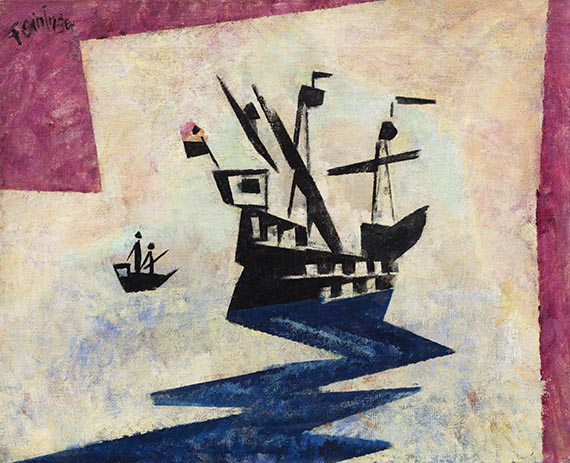Abbildung zu: Lyonel Feininger, Karavellen, 1933, Öl auf Leinwand. © VG Bild-Kunst, Bonn 2025