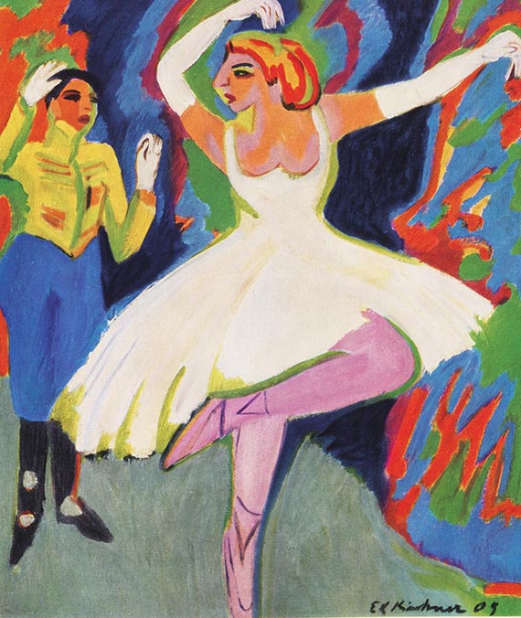 Abbildung zu: Ernst Ludwig Kirchner, Russisches Tänzerpaar, 1909, Öl auf Leinwand, Privatbesitz