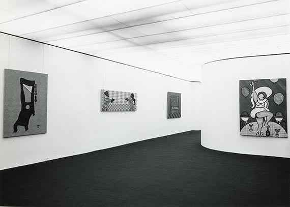 Abbildung zu: Ausstellungsansicht: William N. Copley. Recent Paintings, Alexander Iolas Gallery, New York, 31.3.–25.4.1970, Foto: Nathan Rabin.<br />© VG Bild-Kunst, Bonn 2025