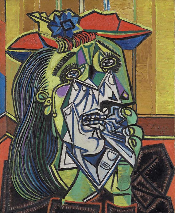 Abbildung zu: Pablo Picasso, Femme en pleurs (Die weinende Frau), 1937, Öl auf Leinwand, Tate Modern, London. <br />© Succession Picasso / VG Bild-Kunst, Bonn 2025