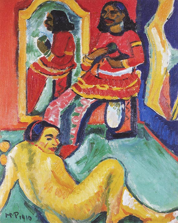 Abbildung zu: Max Pechstein, Inder und Weib, 1910, Öl auf Leinwand, Saint Louis Art Museum.