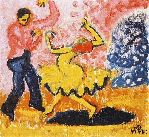 Abbildung zu: Max Pechstein, Tänzer, 1910, Öl auf Leinwand, Museum Folkwang, Essen. © Pechstein 2025 Hamburg / Berlin<br />/ VG Bild-Kunst, Bonn 2025