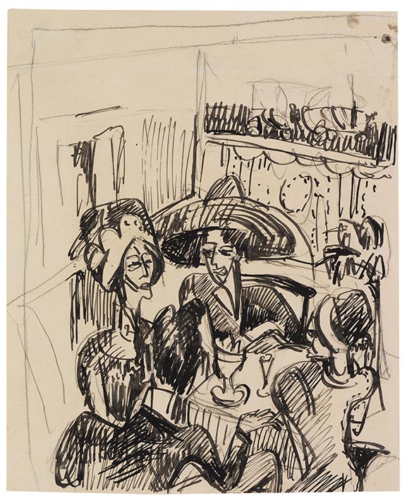 Ernst Ludwig Kirchner - Unterhaltung im Café