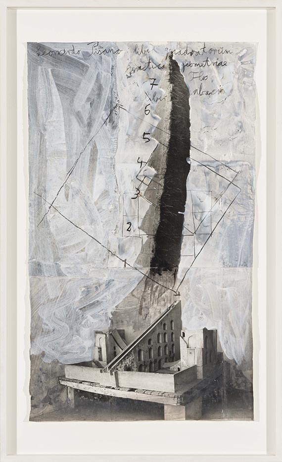 Anselm Kiefer - Leonardo Pisano - liber quadratorum geometriae (Aus der Serie "Freimaurer") - Rahmenbild