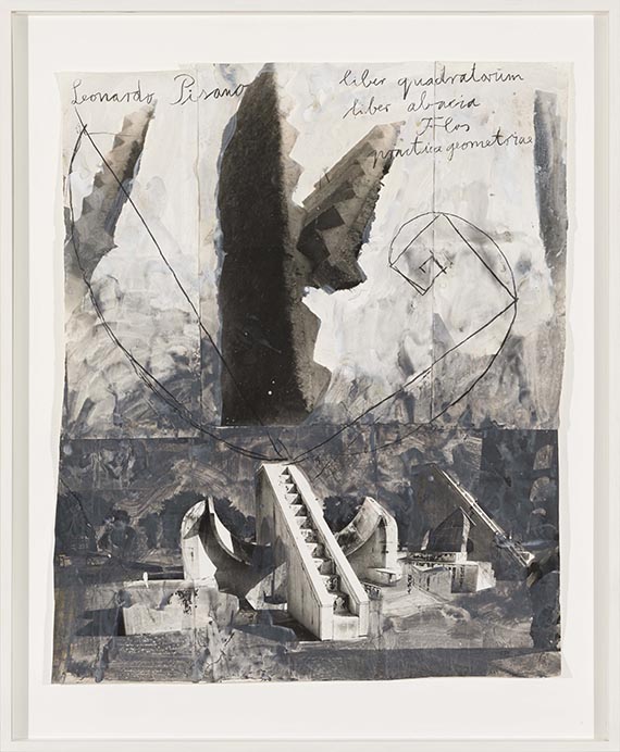 Anselm Kiefer - Leonardo Pisano - liber quadratorum liber abacia Flos practica geometriae (Aus der Serie "Freimaurer") - Rahmenbild