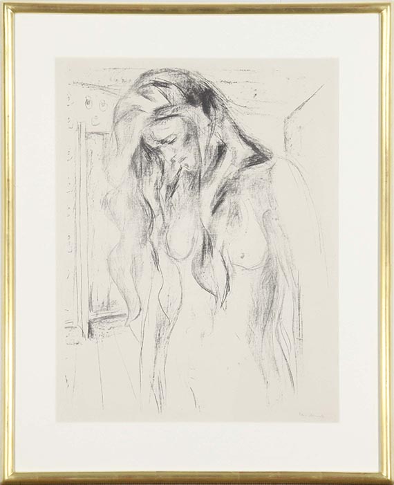Edvard Munch - Weinende junge Frau (Gråtende ung kvinne) - Rahmenbild