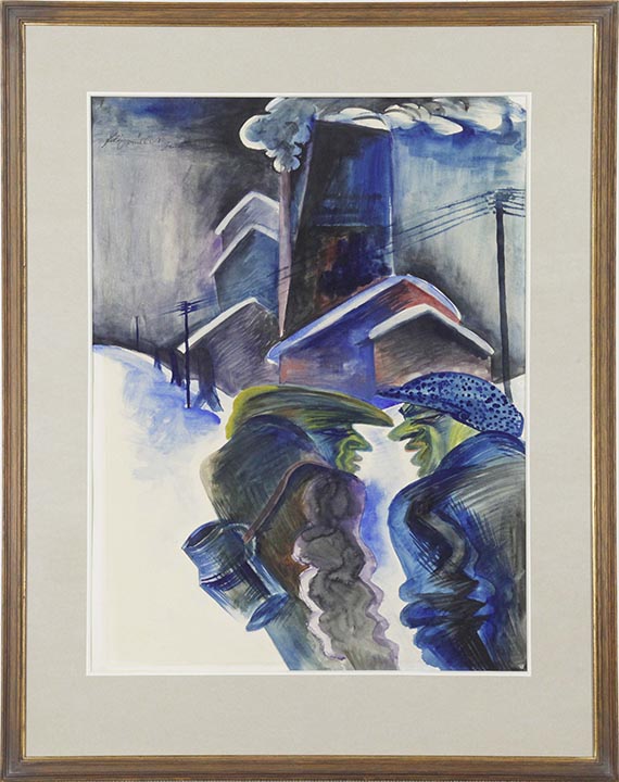 Conrad Felixmüller - Vor der Zeche - Rahmenbild