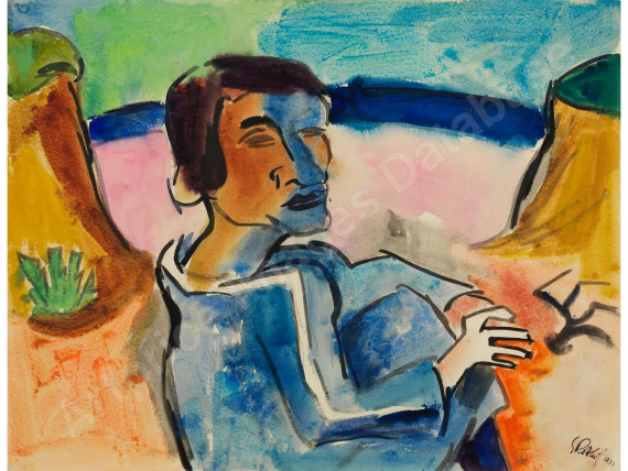 KARL SCHMIDT-ROTTLUFF (1884-1976)Emy am Strand, 1924