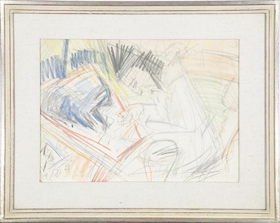 Ernst Ludwig Kirchner - Erna Schilling mit Kater Boby (Frau mit Katze) - Rahmenbild