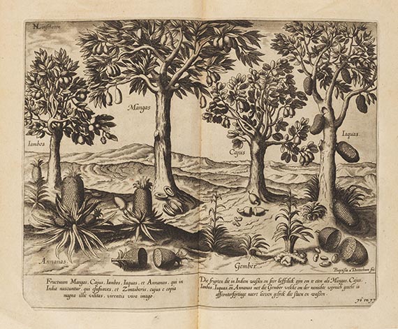 Jan Huygen van Linschoten - Navigatio in orientalem. - Descriptio totius Guineae. 2 Teile in 1 Band