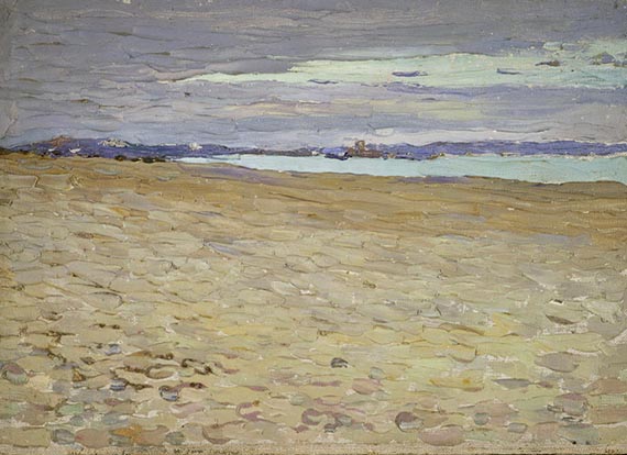 Abbildung zu: Wassily Kandinsky, Tunis K&uuml;stenlandschaft I (Costal Landscape I), &Ouml;l auf Malpappe (oil on canvas), Centre Pompidou, Paris.