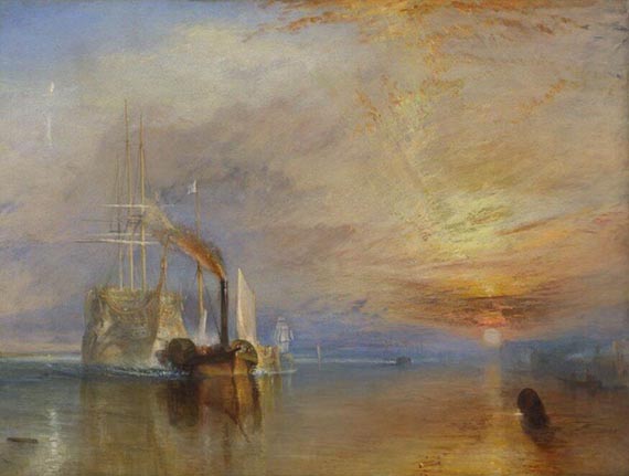 Abbildung zu: William Turner, The Fighting Temeraire (Die kämpfende Temeraire), 1839, Öl auf Leinwand, The National Gallery, London.