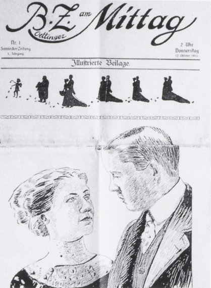 Abbildung zu: Vorlage zu „BZ am Mittag“ (1965), Hochzeitszeitung, 1911.