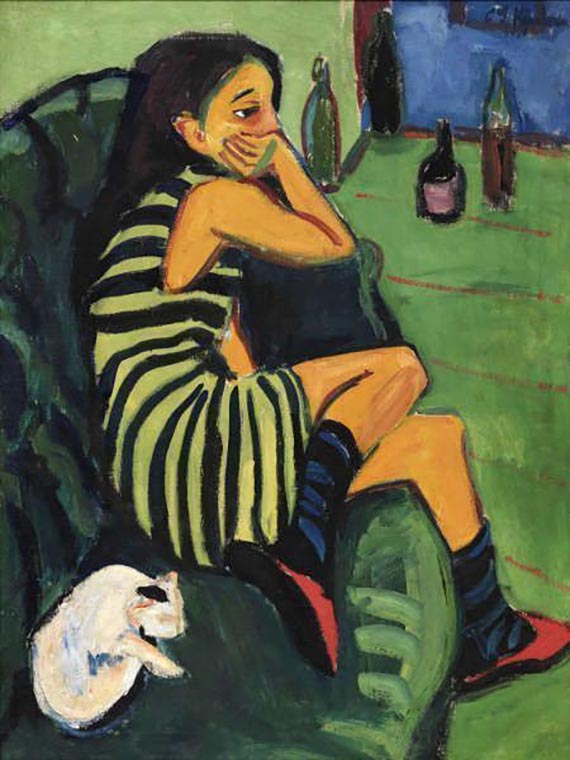 Abbildung zu: E. L. Kirchner, Artistin, 1910, &Ouml;l auf Leinwand, Br&uuml;cke-Museum, Berlin.