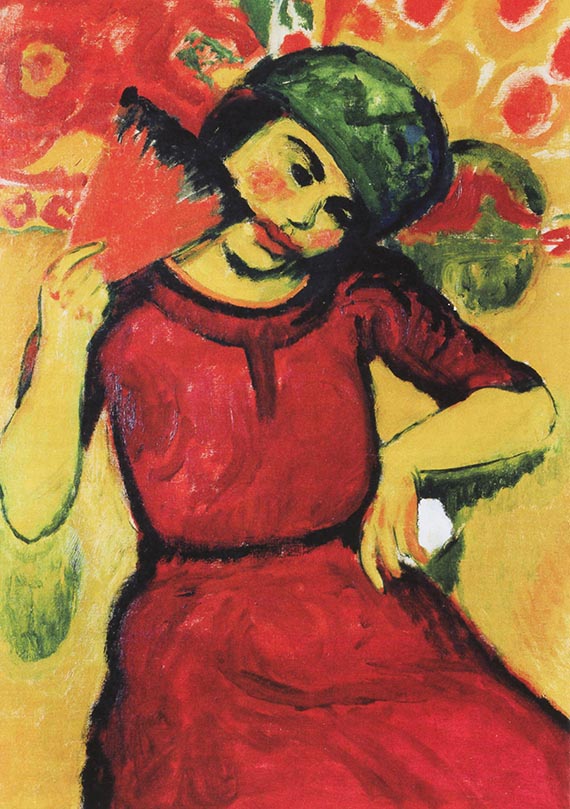 Abbildung zu: H. M. Pechstein, M&auml;dchen mit rotem F&auml;cher, 1910, &Ouml;l auf Leinwand, Neue Galerie, New York.