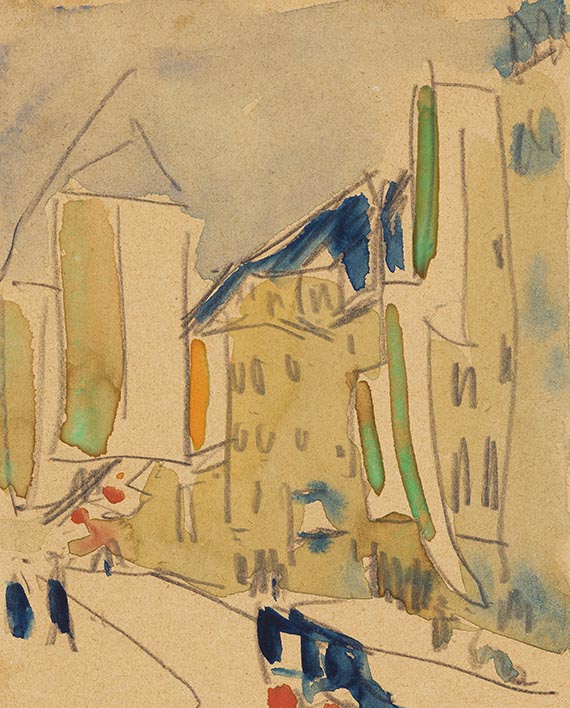Ernst Ludwig Kirchner - Beflaggte Häuser in Dresden