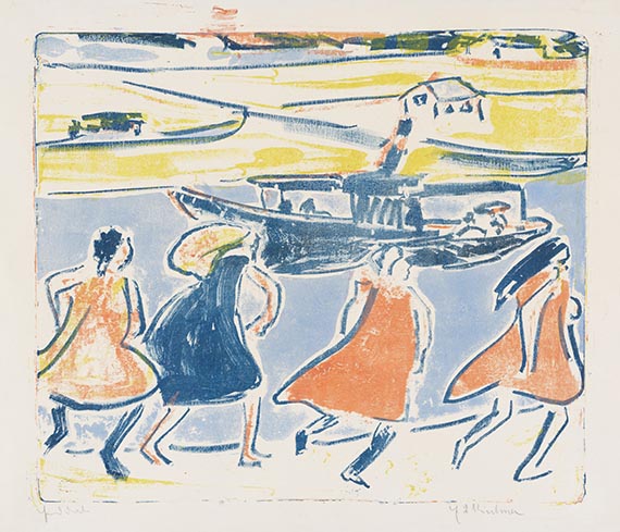 Ernst Ludwig Kirchner - Mädchen am Elbkai