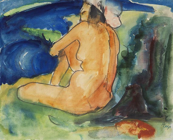 Max Kaus - Sitzende am Wasser