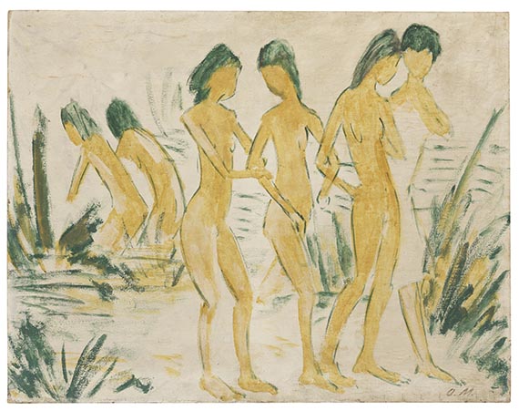 Otto Mueller - Sechs Mädchenakte am Strand