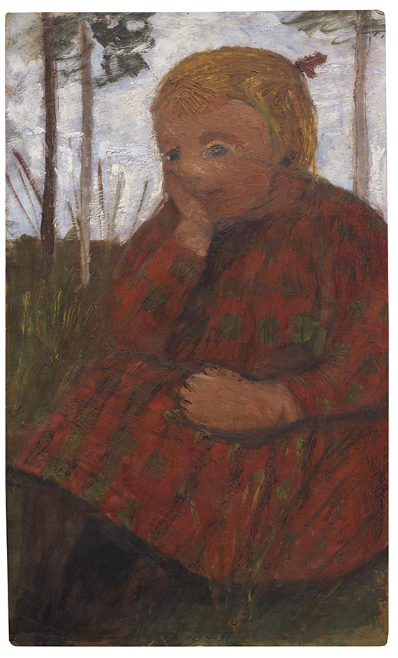 Paula Modersohn-Becker - Sitzendes Mädchen, den Kopf auf die rechte Hand gestützt