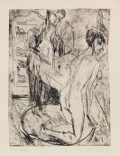 Ernst Ludwig Kirchner - Frau trocknet Badende ab